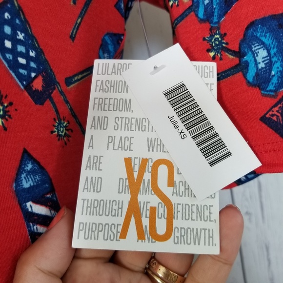 ⬇️🌹NWT! Lularoe (XS) Julia Fireworks Midi Dress - Picture 8 of 8